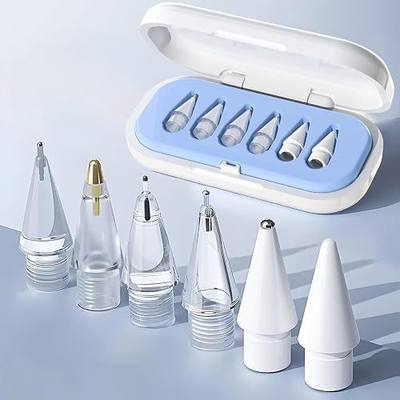 for Apple Pencil Tips, Upgraded 6 Pack Replacement Pencil Tips with Case, No Wear Out Fine Point Precise Control Metal Pencil Nibs Compatible with Apple Pencil 1st Gen/2nd Gen/USB C/iPad Pro Pencil