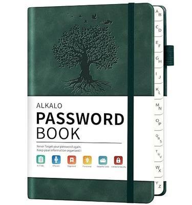 Password Book with Alphabetical Tabs, 4.5"x5.9"Small Pocket Password Keeper Book, 160 Pages/100GSM Hardcover Notebook, Password Organizer for Internet Website Address Login
