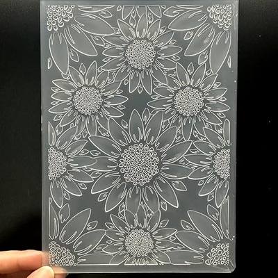 3D Plastic Embossing Folder Template Stereoscopic Sunflower Texture 5x7 Inch for Card Making DIY Scrapbooking Paper Crafting Handmade Crafts Scrapbooking Arts Supplies Scrapbook Decor