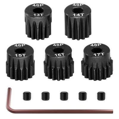 OGRC 48P Pinion Gears 13T 14T 15T 16T 17T 3.175mm (1/8-Inch) Motor Gears | Steel Hardened, 0.8M, for Traxxas Arrma HSP HPI AXIAL Tamiya Losi 1/10 RC Car