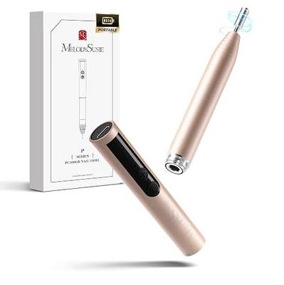 MelodySusie PocketNail Pen-Shaped Cordless Modular Nail Drill, PC100GR 20000RPM Slim Portable Rechargeable Electric File for Manicure Pedicure Nail Care, Shaping & Gel Removal at Home for Beginners