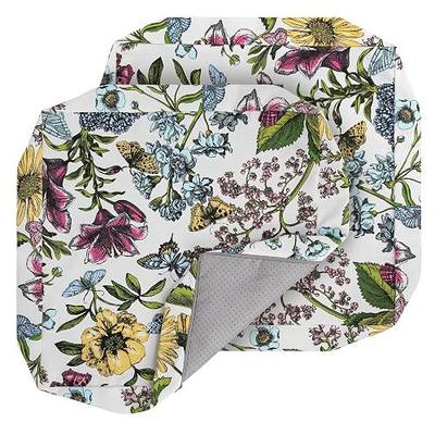 Outdoor Cushion Covers 20 x 20 x 4 inch,Set of 2,Non-Slip Grips Bottom,Replacement Cushion Covers for Garden Patio Furniture Couch Chair,Fade-Resistant Slipcover Only,No Insert(Butterfly Flower)