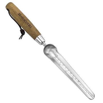 Haliaeetus Widger Seedling Tool, 6'' Depth Mark Narrow Trowel for Repotting | Long and Narrow Widger for Weeding from Tight Areas, Stainless Steel Seeding Widger with Wood Handle for Planting and Digging