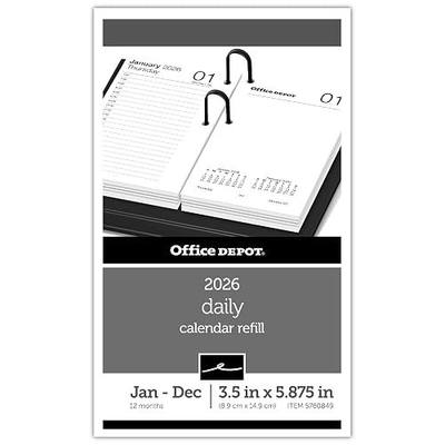 Office Depot Brand Daily Desk Calendar Refill, 3 1/2" x 6", White, January 2026 to December 2026, SP717D5026
