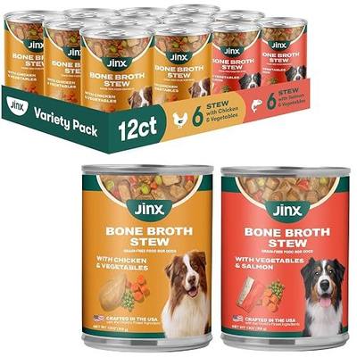 Jinx Wet Dog Food Grain Free Variety Chicken & Salmon 12 Pack, 13oz | Dog Wet Food & Topper for Picky Eaters - Promotes Lean Muscle Growth, A Healthy Coat & Improved Digestion - All lifestages