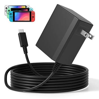Replacement for Nintendo Switch Charger AC Adapter, Power Cord | Compatible with Switch Lite/OLED/Steam Deck-39W 15V 2.6A Fast Charging with 5FT USB C Cable, TV Mode Support