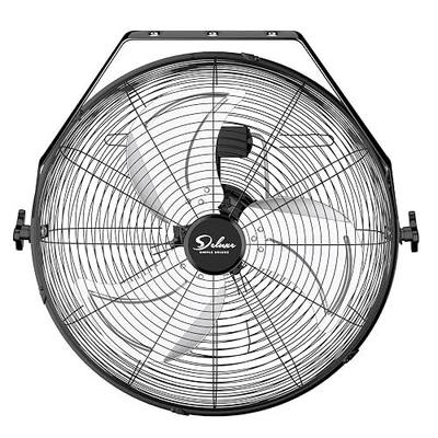 Simple Deluxe 20 Inch Industrial Wall Mount Fan, 3 Speed Metal Fan for Warehouse, Greenhouse, Workshop, Patio, Factory and Basement, Black