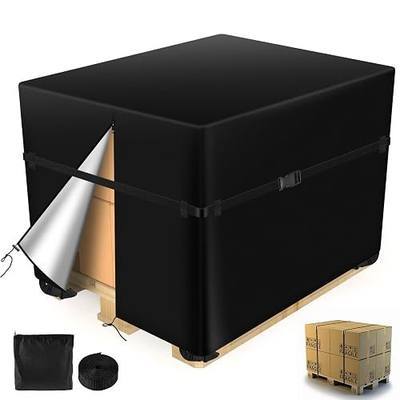 Pallet Covers 48x60x48 Inches - 900D Heavy Duty Waterproof, Triple Protection (Zipper, Reinforced Rope, 4 Buckles) for Industrial Storage & Shipping Supplies (48x60x48 Inches)