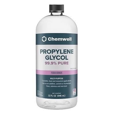 Chemwell Propylene Glycol (32 fl oz) - Food Grade, 99.9% Pure | Humectant, Solvent & Carrier for Cosmetics, DIY Skincare, Food, and Lab Use