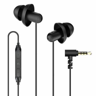 Hearprotek Sleep Earbuds 1 Piar 3.5mm Lightweight Soft Noise Reduction Earbuds Wired with Mic and Volume Control(Black)