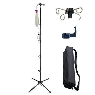 Four-Leg Portable IV Pole for Travel, Adjustable IV Poles Bag Stand Feeding Tube Holder Stand, for Pediatric Nursing Clinic HomeCare or Traveling