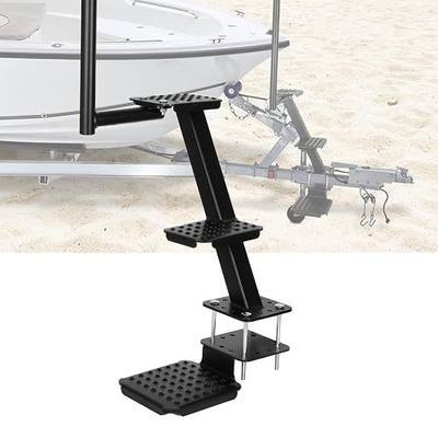 Heavy Duty Boat Trailer Steps with Safety Handle,Non-Slip Surface, Boat Trailer Steps for The Tongue,3-Step Trailer Step