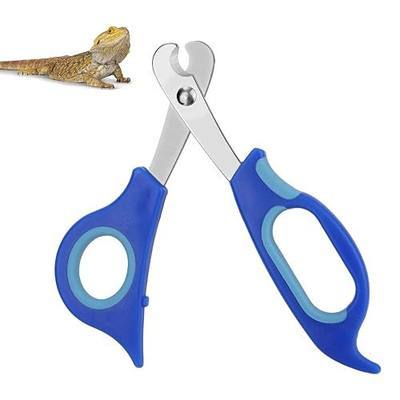 BOXOB Bearded Dragon Nail Clippers, Stainless Steel Pet Animal Lizard Cat Dog Toe Nail Scissors Trimmer Professional Reptile Grooming Tool with Precise Angled Edge for Small Reptiles Turtle Chameleon