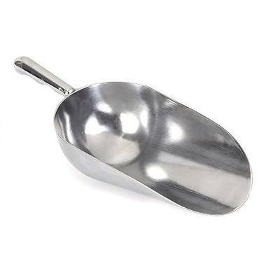 Heavy-Duty Cast Aluminum Kitchen Scoop - Rust-Proof, Ergonomic S-Handle Ice Cube Endurance Scoopfor Ice, Candy, Popcorn, Coffee Beans, Flour & Pet Food - Commercial-Grade Durable Design (L(24oz))