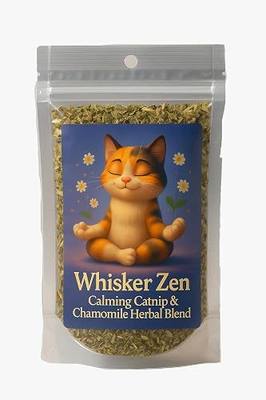 Whisker Zen Natural Catnip and Chamomile Blend for Cats, Calming Herbal Mix (4oz Bag)