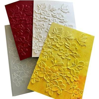 Arbuya 3D Plastic Embossing Folders for Card Making 3 d Flowers Butterfly Texture Embossing Folder for Scrapbooking Paper Crafting Home Decoration