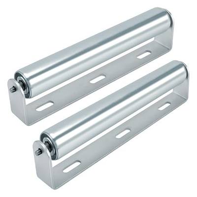 2 Pack Conveyor Long Roller and Bracket Set 10-inch, 1.5-inch Diameter | Galvanized Steel Roller Ideal for Use as Support Rollers in Woodworking, Roller Stand or Bike Rollers