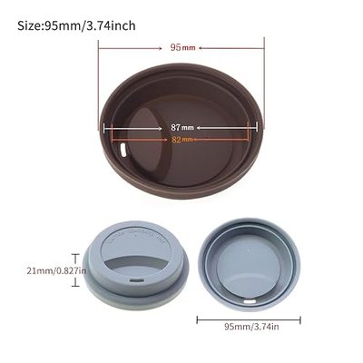 Silicone Cup Covers, Reusable Silicone Lids for Mugs Cups Flexible Mug Covers Hot Cup Lids for Coffee - White 2Pcs