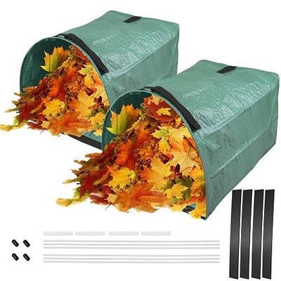 2 Pack 53 Gallon Reusable Leaf Bags, Lawn and Yard Waste Bags with Wide Opening, Foldable Garden Bags for Leaves and Grass Clippings