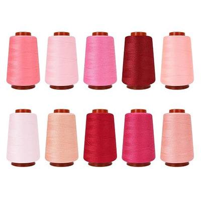 10 Pcs Sewing Thread Set, All Purpose Sewing Thread, 10 Spools Assorted Colors Each 800 Yards of Polyester Threads for Sewing Machine, Hand Stitching, Quilting, Serger (Pink Color System)