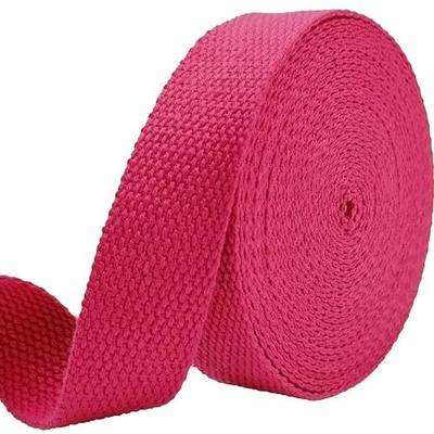 1 inch Cotton Webbing 5 Yards, Soft & Sturdy for Bag Handles | 1.4mm Thick, No-fade, Easy To Cut, Fray-resistant & Sewing Friendly for Tote Handles, Pet Collars, DIY Crafts, Rose