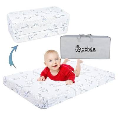 Mochen Pack and Play Mattress, 38"x26" Dual-Sided Memory Foam Pack n Play Mattresses Pad, Foldable Thick Mattress for Pack N Play Pen with Travel Bag & Washable Cover