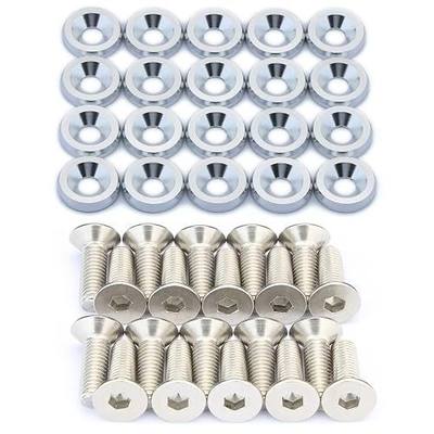 20 pcs CNC Finishing Countersunk Washer,M6x20mm 304 Stainless Steel Screw,for RC/FPV/PC/Drone/Mechanical Accessories Parts DIY Models (Silvery)