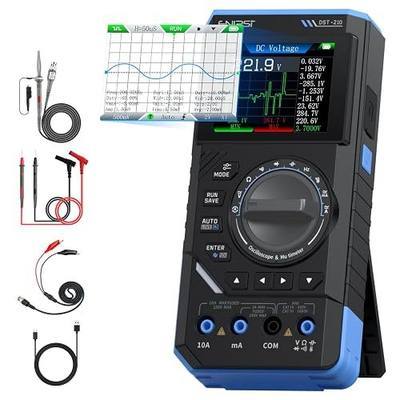 FNIRSI DST-210 Handheld Oscilloscope 10MHz Bandwidth, 19999 Counts, Digital Oscilloscope Multimeter DDS Generator 3IN1, 48MS/s Sampling Rate, AC/DC Voltage Current, Capacitor, Resistor, Diode Test
