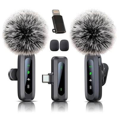 Wireless Mini Microphone for iPhone 15/16/17, iPad, Android, Wireless Lavalier Microphone with Noise Reduction, Portable USB C Lapel Mic for Video Recording, Vlog, Tiktok, YouTube