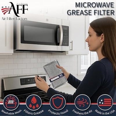 Air Filter Factory Grease Filter FFMV164LSA, FGMV17WNVFA, FFMV1846VSA, LFMV1846VFA Replacement For Frigidaire Microwave Over The Range Kitchen Exhaust Vent 2-Pack