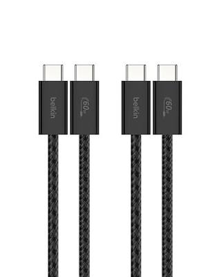 Belkin USB C to USB C 60W Braided Cable 2 Pack, 3.3ft iPhone Charger Cord | iPhone 15/16/17, Samsung Galaxy S26, Pixel 10, Airpods, iPad, Nintendo Switch 2, MacBook, Steam Deck, Travel, Chromebook