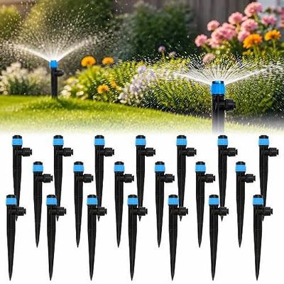 20PCS Drip Emitters for 1/4" Drip Irrigation Tubing, Drip Irrigation Emitters with Stake Adjustable 360 Degree Water Flow Drippers Garden Irrigation Drippers for Garden Patio Lawn Flower Bed