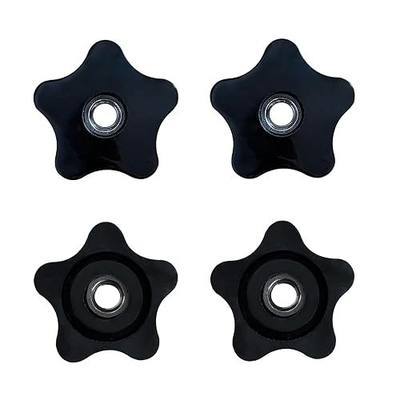4 Pcs Star Knobs, 5/16-18 Knob Through Hole Hand Tighten (5/16''-18) | Clamping Knobs Plastic Black Threaded Nuts for Umbrella Base T Track Bolts Jig Mechanical Equipment