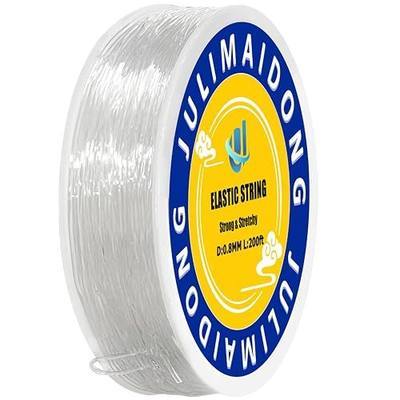 0.8mm Elastic Bracelet String Cord, Crystal Stretch Bead Cord for Bracelets Jewelry Making, Clear Stretchy Elastic String for Beading, Transparent Thread (0.8MM/200ft)