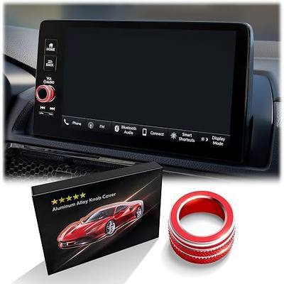 Polodunn Accessories for Honda Civic 2022-2025 & CRV/HRV/Accord/Acura Ingetra 2023-2025 with 9" inch Screen - 1pcs Audio Volume Aluminum Alloy Knob Cover Trims (Red, for 9-inch Screen)