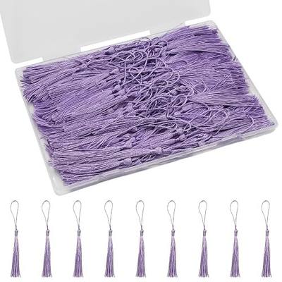 150 Pcs Handmade Mini Tassels, 13cm/5 Inch Bookmark Tassels for DIY Crafts (Light Purple)