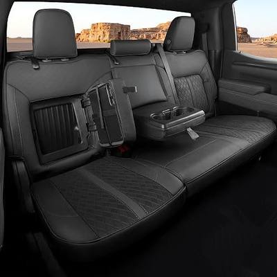 Custom Fit Seat Covers for Silverado/Sierra 1500 2019-2026 CrewCab | Fits 2500/3500HD 2020-2026, with Rear Armrest/Seatback Storage, Faux leather, Protective, Scratch-resistant, Easy-clean