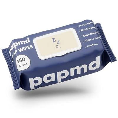 PAPMD Unscented CPAP Mask Wipes, 150-Pack, Lint-Free for Tube | Thick, lint-free CPAP wipes with enhanced moisture & easy-pull design. Clean mask, tube & machines. 150 count.