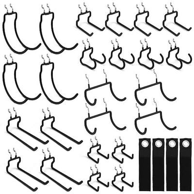 ELEAD 28-Piece Pegboard Hooks with Extension Straps, Heavy Duty Organizer Pegboard Accessories Fit for 1/4" Pegboard, Peg Board Tool Utility Hangers for Power Tool, Drill, Bag, Cord
