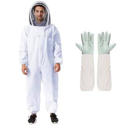 Bee Suit Professional Beekeeper Suit for Men Women | Full Body Veil Hood Beekeeping Supplies Costume for Beekeeper (XXL (with Gloves))