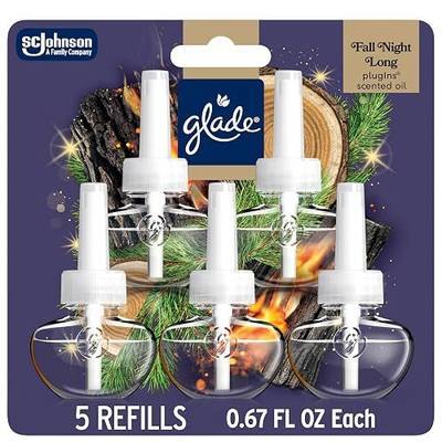 Glade PlugIns Scented Oil 5 Refills, Air Freshener, Fall Night Long, 3.35 fl oz, Pack of 5