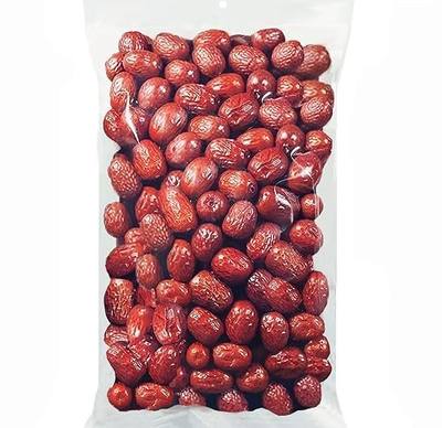 Jujube Red Dates,17.6oz/500g, 红枣 대추 Dried Fruit- No Sugar Added, Asian Snacks, Not Too Dry, Soft & Chewy, Brew Tea, Soup, Adorn and Sweeten Cakes, Warm red dates Aroma, Improve Sleep and Digestion