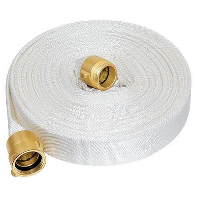 Upgraded Fire Hose 100 FT x 1-1/2" ID, M × F NST/NH Brass Couplings, Working Pressure 430 PSI, Burst Pressure 1300 PSI, Indoor Fire, Home, Garden Fire Hose Irrigation