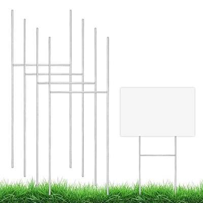 4 Pack Yard Sign Stakes Metal, 17X8 INCH Heavy Duty Yard Sign Stands, H Frame Stakes for Yard Signs for 4/5/6 mm Corrugated Plastic Sign, Estate Garage Sales, Lawn Sign, Easter Outdoor Decor