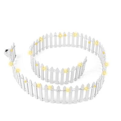 Mini Fairy Garden Fence, 35.5 Inch Cuttable Small Wood Picket Fence, DIY Miniature Accessories Decoration for Dollhouse, Crafts, Vegetable Platter, Cake(White)