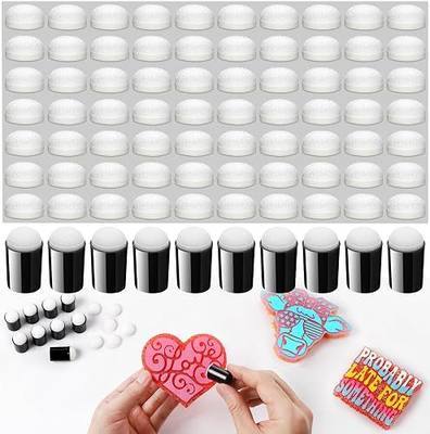 MUBYOK 80 Pcs Finger Sponge Daubers Set for Car Freshie DIY Crafting,Contains 10Pcs Black Finger Painting Daubers + 70Pcs Replacement Sponges