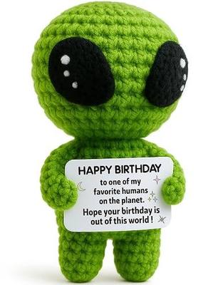 Birthday Gifts for Son Funny Crochet Alien Happy Birthday Card for Men | Perfect for Son, Brother, Friends, Grandson, Teen Boys, Coworkers & Family