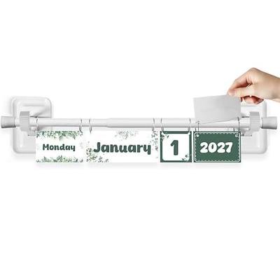 Magnetic Flip Classroom Calendar,Movable Flip Calendar Chart for Classroom,Calendars Bulletin Board Set with Rod for Board and 54 Date Cards for Schoolroom Decoration Supplies