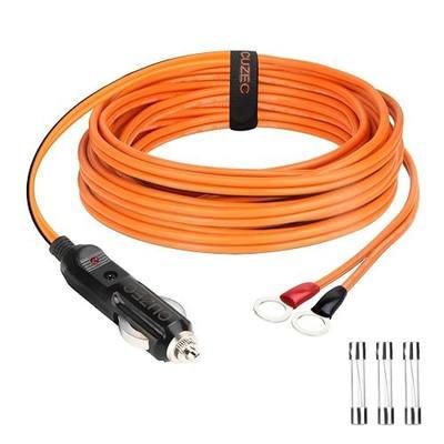 CUZEC Heavy-Duty 12AWG 30A Male Plug Cigarette Lighter Adapter Power Supply Cord with 12 AWG Cable Wire for Car Inverter Air Pump Electric Cup and DIY (10.5ft/320cm)
