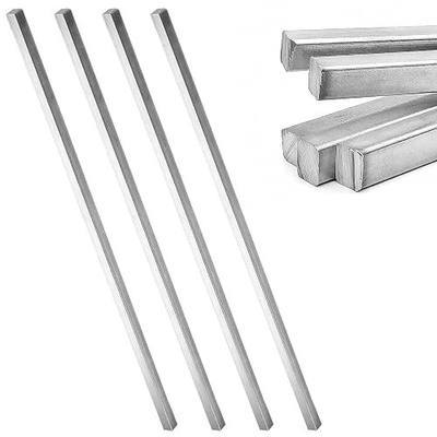 4 Pcs 1/4" x 1/4" x 12" Square Steel Key Stock, Cold-Drawn Stainless Steel Bars Metal Bars, Precision Key Stock